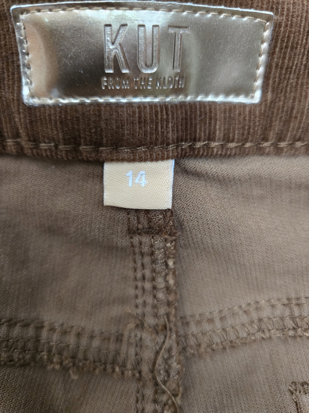 Kut from the Kloth Brown Corduroy Flared Wide-Leg Jeans - Picture 4 of 7